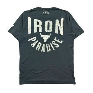 Under Armour Project Rock Shirt Men Medium Gray Iron Paradise Activewear Workout